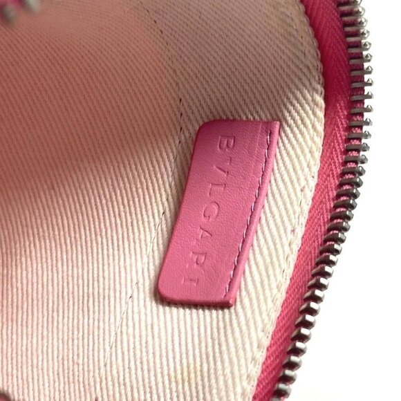 BVLGARI Logo mania Crossbody bag Pochette Shoulder Bag Canvas/Leather pink